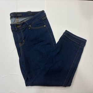 GUESS Women's Mid-Rise Dark Wash Cropped Skinny Jeans - Size 31